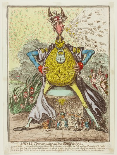 Midas, Transmutando Todo, En Papel de James Gillray