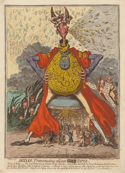 Midas, Transmutando Todo en Papel de James Gillray