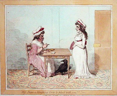 Señorita, tengo un cuervo monstruoso que desplumar con usted de James Gillray