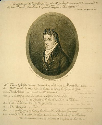 El Sr. Thomas Ogle, el Notorio Estafador de James Gillray