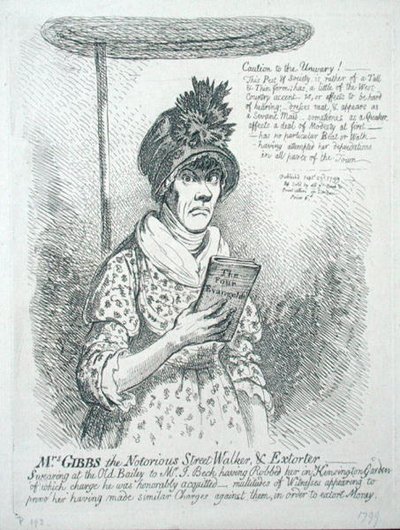 La Sra. Gibbs, la Notoria Prostituta y Extorsionadora de James Gillray