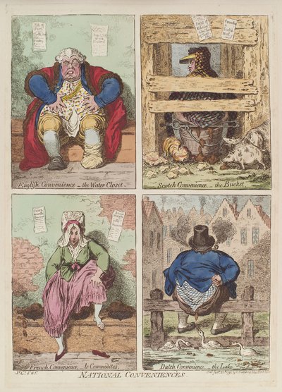 Comodidades nacionales, 1769 de James Gillray