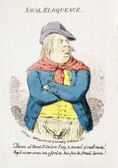 Eloquencia Naval, publicado por Hannah Humphrey de James Gillray
