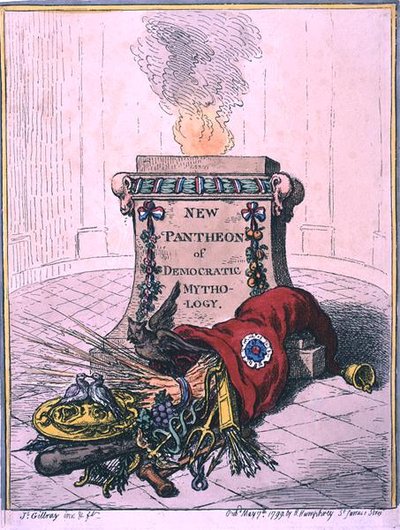 Nuevo Panteón de la Mitología Democrática de James Gillray