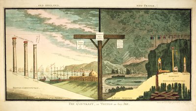 Vieja Inglaterra, Nueva Francia, El contraste, publicado por Hannah Humphrey, 1796 de James Gillray