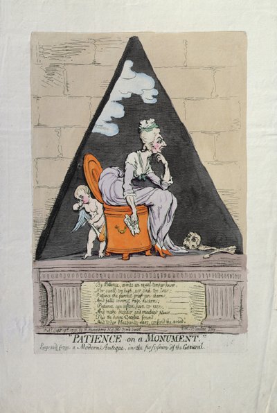 Paciencia en un monumento, publicado por Hannah Humphrey en 1791 de James Gillray