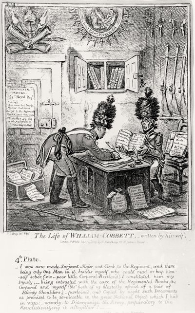 Placa 4, de La Vida de William Cobbett, escrita por él mismo, pub. por H. Humphrey, 1809 de James Gillray