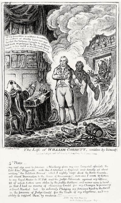 Placa 5, de La Vida de William Cobbett, escrita por él mismo, pub. por H. Humphrey, 1809 de James Gillray