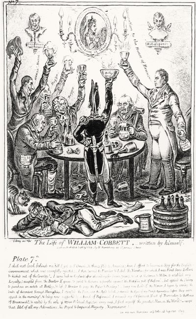 Placa 7, de La Vida de William Cobbett, escrita por él mismo, pub. por H. Humphrey, 1809 de James Gillray