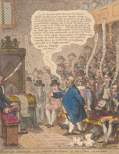 Candor político, es decir, resoluciones de coalición del 14 de junio de 1805, pro bono público, 21 de junio de 1805 de James Gillray