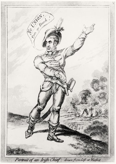 Retrato de un jefe irlandés, dibujado del natural en Wexford, publicado por H. Humphrey, 10 de julio de 1798 de James Gillray