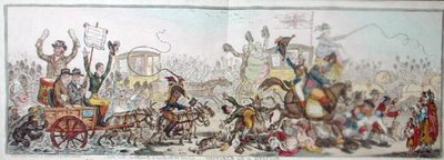 Camino a la Elección: una escena en el camino a Brentford de James Gillray