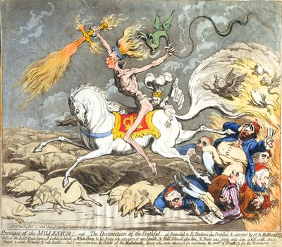 Presagios del Milenio, publicado por Hannah Humphrey en 1795 de James Gillray