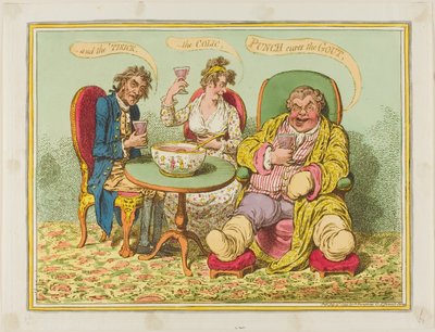 El ponche cura la gota, el cólico y el mareo de James Gillray