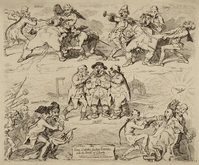 Sans-Culottes, alimentando a Europa con el pan de la libertad, publicado el 12 de enero de James Gillray
