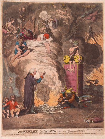 Shakespeare sacrificado o la ofrenda de la avaricia de James Gillray