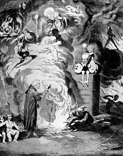 Shakespeare sacrificado, o la ofrenda a la avaricia, 1789 de James Gillray