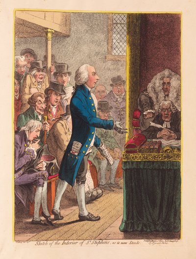 Boceto del interior de St Stephens, tal como está ahora de James Gillray