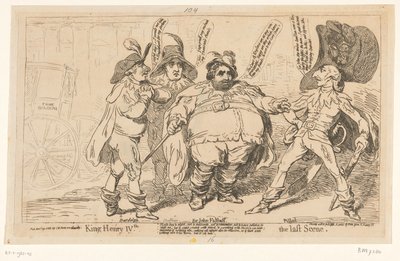 Spotprent op Charles Fox, 1788 el rey Enrique IV. La última escena (título en el objeto) de James Gillray