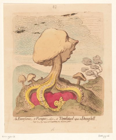Caricatura de William Pitt el Joven, 1791 una excrecencia; - un hongo; -alias- un Toadstool sobre un Dung-hill de James Gillray