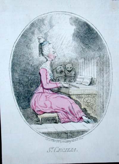 Santa Cecilia, publicado por Hannah Humphrey en 1782 de James Gillray
