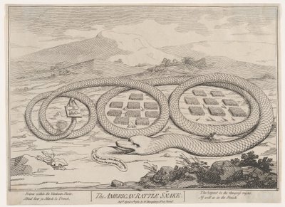 La serpiente de cascabel americana, 12 de abril de 1782. de James Gillray.