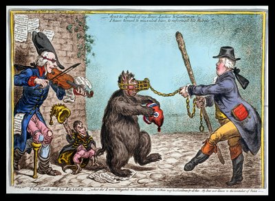 El oso y su líder, publicado por Hannah Humphrey en 1806 de James Gillray