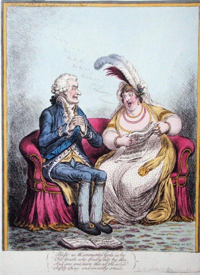 La Sirena de Bulstrode, publicado por Hannah Humphrey en 1803 de James Gillray