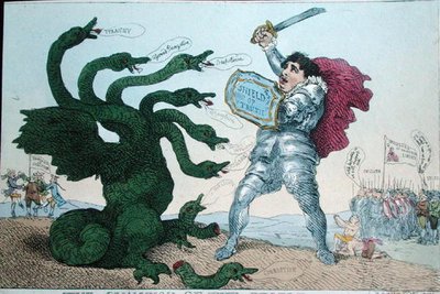 El Campeón del Pueblo, publicado por William Humphrey (grabado a mano) de James Gillray