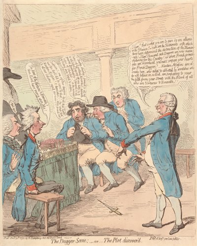 Die Dolchszene: - oder - Die aufgedeckte Verschwörung de James Gillray