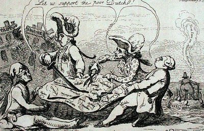 Las Divisiones Holandesas, publicado por S.W. Fores en 1787 de James Gillray