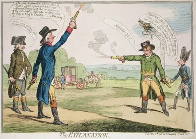 La Explicación, publicada por Hannah Humphrey, 1787 de James Gillray