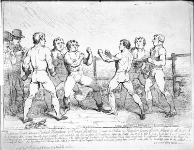 La famosa batalla entre Richard Humphreys y Daniel Mendoza, 9 de enero de 1788 de James Gillray