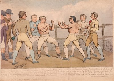 La famosa batalla entre Richard Humphreys y Daniel Mendoza, 9 de enero de 1788 de James Gillray