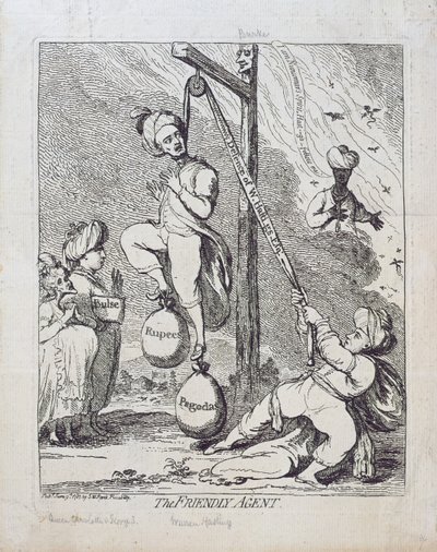 El agente amistoso, publicado por S.W. Fores en 1787 de James Gillray