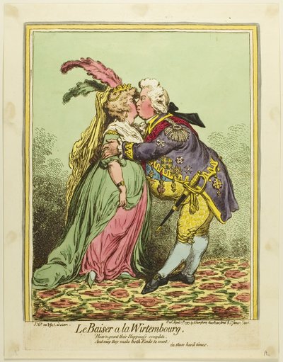 El beso de Würtemberg de James Gillray