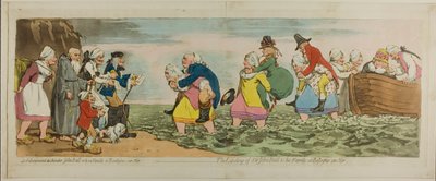 El desembarco de Sir John Bull y su familia, en Boulogne sur mer de James Gillray