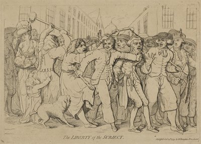 La libertad del sujeto, publicado el 15 de octubre de 1779 de James Gillray