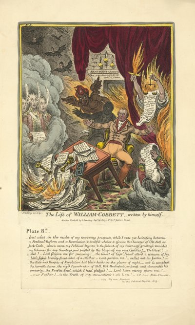 La vida de William Cobbett, escrita por él mismo, publicada por Hannah Humphrey, 1809 de James Gillray