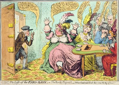 La Pérdida del Banco Faro, o La Paloma del Cuervo, publicado por Hannah Humphrey en 1792 de James Gillray