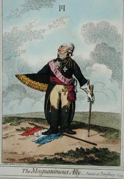 El Aliado Magnánimo, publicado por Hannah Humphrey en 1799 de James Gillray