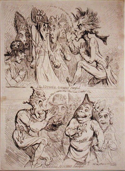 La Asamblea Nacional Petrificada y La Asamblea Nacional Revivificada de James Gillray