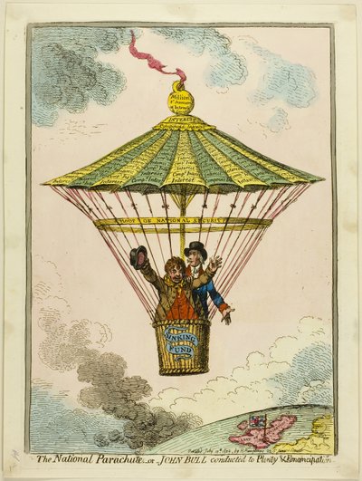 El paracaídas nacional de James Gillray