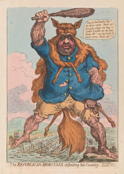 El Hércules republicano defendiendo su país de James Gillray