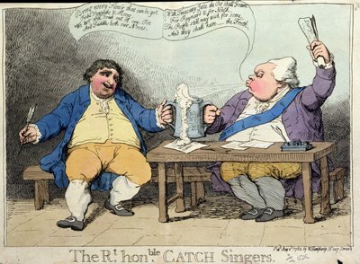 Los honorables cantantes Catch, publicado por William Humphrey en 1783 de James Gillray