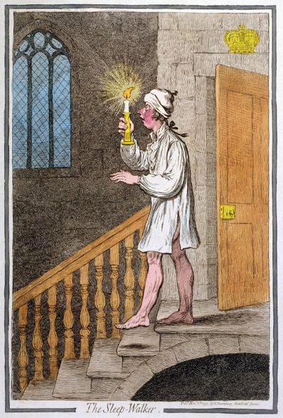 El Sonámbulo, publicado por Hannah Humphrey en 1795 de James Gillray