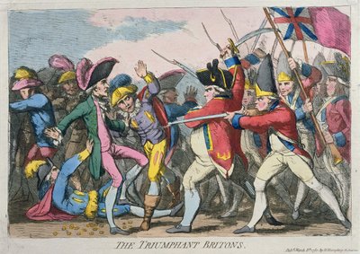 Los británicos triunfantes, publicado por Hannah Humphrey en 1780 de James Gillray