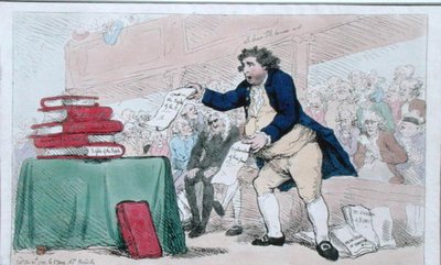 El comedor de palabras, publicado por S.W. Fores en 1788 de James Gillray