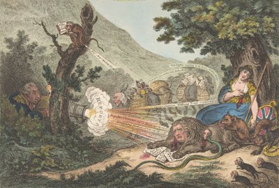 El león herido, 16 de julio de 1805 de James Gillray