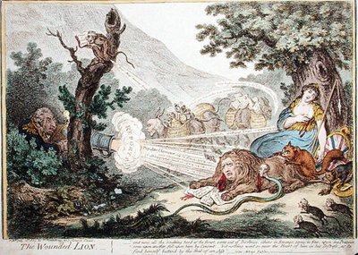 El león herido de James Gillray